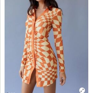 NGOrder Warped Pattern Mini Dress